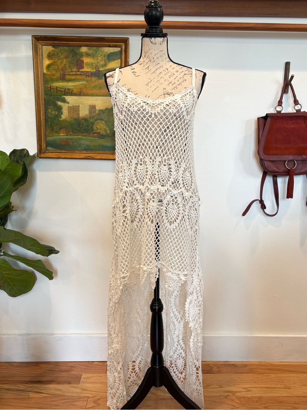 Lilly’s Kloset NWT Crochet Lace Maxi Coverup Dress Boho Festival